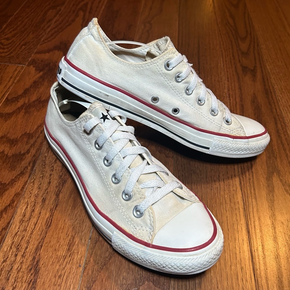 Converse Cream and Red Sneakers